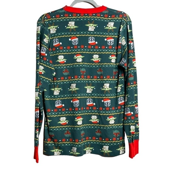 Hanna Andersson Star Wars Pajama Top Mens M Green Christmas Yoda Shirt - Picture 2 of 7